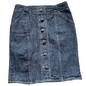 Proenza Schoeler for Target Button-Front Denim Skirt Sz 1